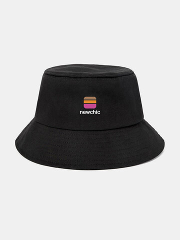 Unisex Color-Block Letter Print Bucket Hat