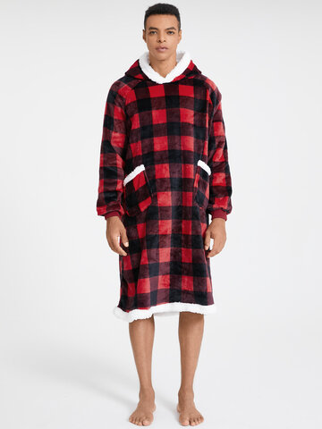 Check Flannel Oversized Blanket Hoodie