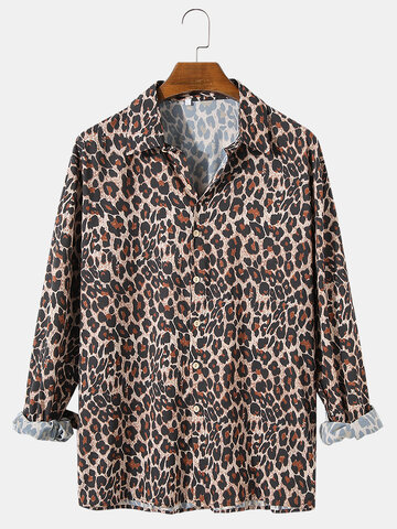 Leopard Print Casual Shirts