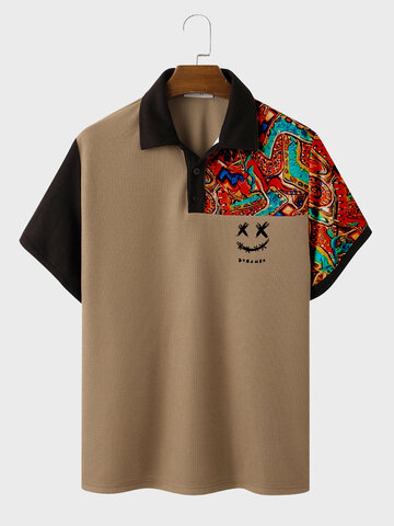 Smile Ethnic Pattern Golf Shirts