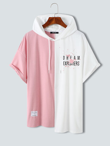 Two Tone Letter Print T-Shirts