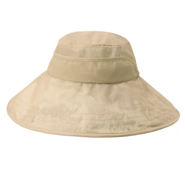 Chapeau de seau solaire anti-UV pliable-Beige