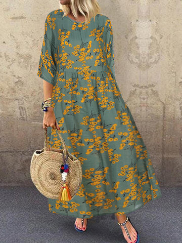 Vintage Floral A-line Dress