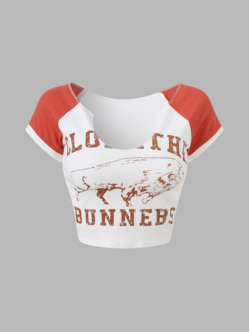 Letters Graphic Crop Top
