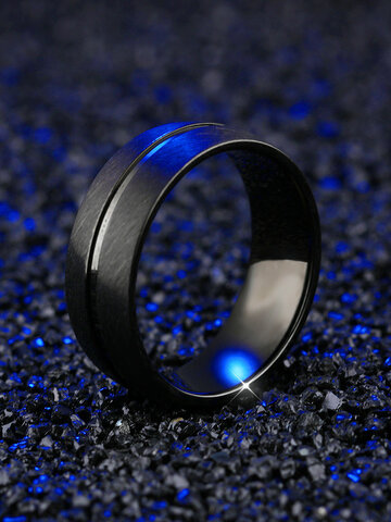 Black Titanium Steel Men Ring