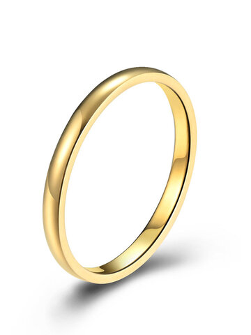 Solid Circle-shaped Polished Ring