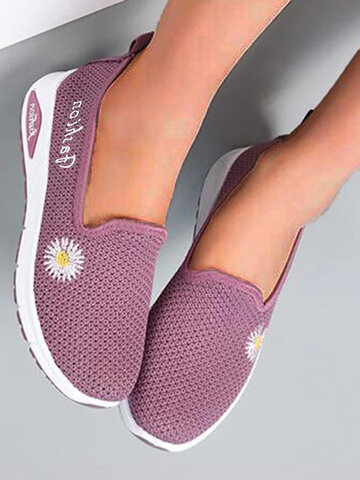 Daisy Decor Comfy Breathable Slip On Sneakers