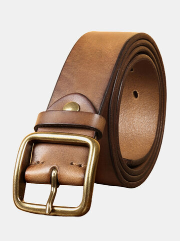 Men Genuine Leather Pin Buckle Belt