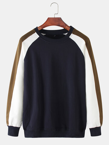 Толстовка-пуловер контрастного цвета