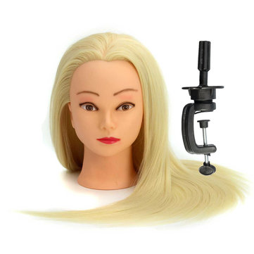 30% Real Hair Long Hairdressing Mannequin Training Practice Head Salon With Clamp