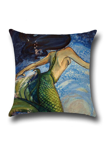 Mermaid Style Linen Pillow Case