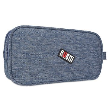 

BUBM DLP-L Universal Double Layer Charger Carry Case Electronics Accessories Travel Organizer Bag, Rose blue