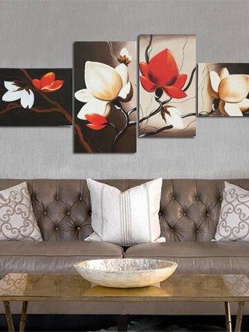 4PCS Unframed Flower Modern Painting Canvas Print Wall Art Picture Living Room Home Decor