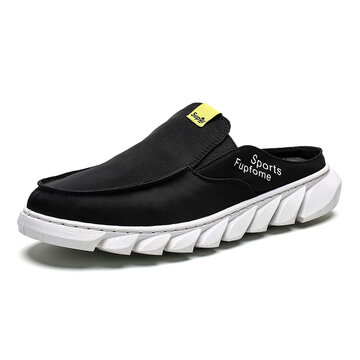 Men Cloth Sports Casual Blackless Slippers