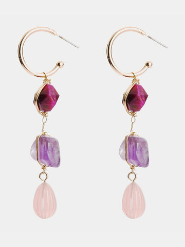 Bohemian  Purple Stone Earrings