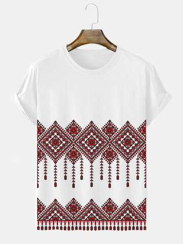 T-shirts à motif ethnique argyle