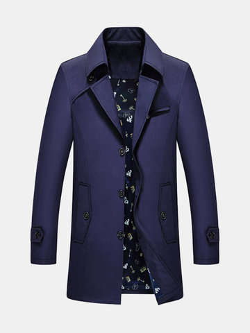 

Casual Business Mid Length Comfy Coat, Khaki black white dark blue green