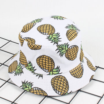 Women Banana Pineapple Printed Bucket Hats