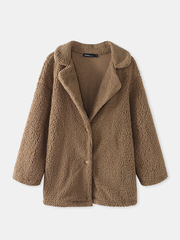 Fleece Lapel Short Coat