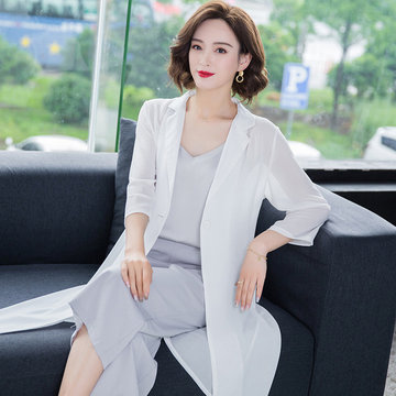 

Chiffon Sun Protection Clothing Women's Jacket In The Long Section Of The Seasons New Thin Section Shirt Outside The Cardigan Shawl Air Conditioning Shirt