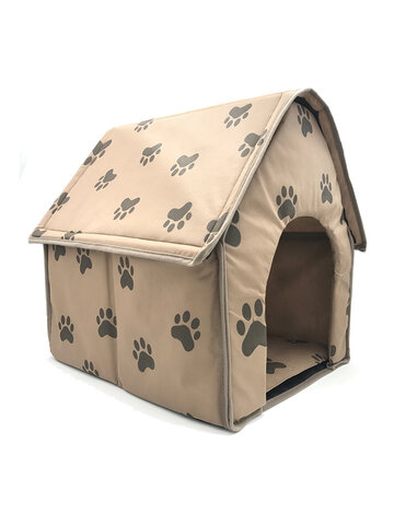Paw Pattern Foldable Fabric Pet Dog Cave House