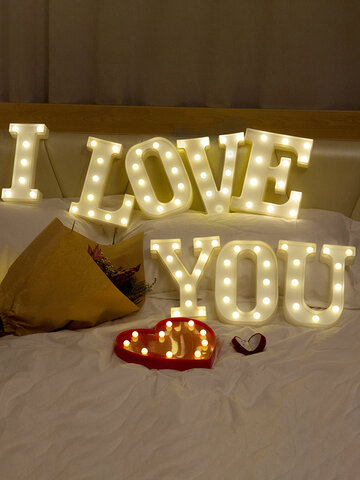 LED English Letter And Symbol Pattern Night Light Home Room Proposal Decor Creative Modeling Lights For Bedroom Birthday Party