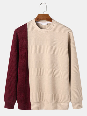 Cable Knit Textured Sweatshirts