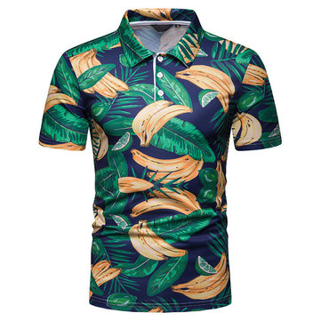

Designed For The New Season Men's Short-sleeved T-shirt Banana Print Short-sleeved Polo Shirt