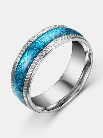 Dragon Circle-shaped Stainless Steel Rings