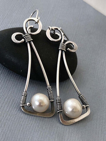 Symmetry Bowknot Pearl Earrings