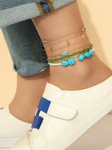Turquoise Multi-layer Anklet