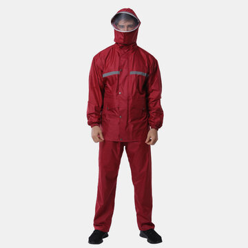 Fashion Raincoat Rain Pants Suit Double Thick Waterproof 