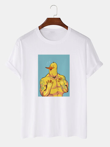 T-shirts graphiques drôles de canard musculaire