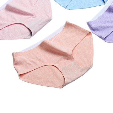 

Colored Cotton Antibacterial Crotch Panties, Pink nude green blue purple