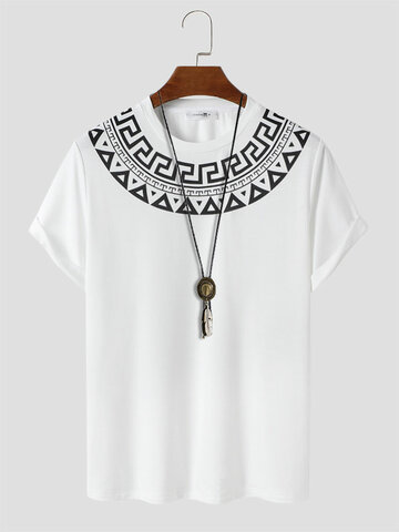 Geometric Tribal Stitching T-Shirts
