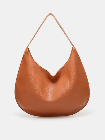 Women Simple Faux Leather Tote Bag Handbag Shoulder Bag