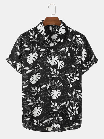 Monochrome Tropical Print Shirts
