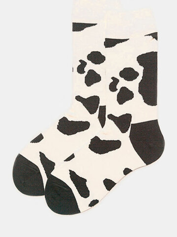 Couple Models Cow Texture Cotton Socks