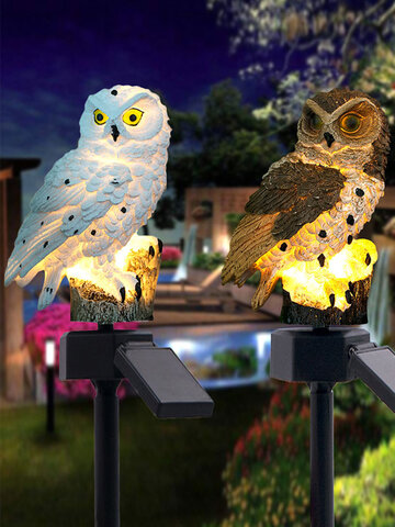 Solar Power LED Owl Lawn Light Home Quintal ao ar livre 