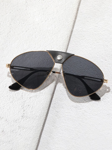 Unisex Special-shaped Patchwork PU Sunglasses