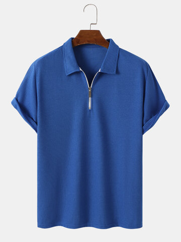 Textured Half Zip Golf Shirts