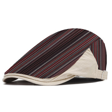 

Men's Ethnic Style Printed Striped Breathable Beret Hat
