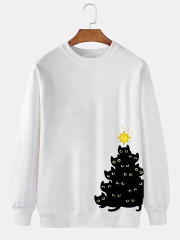 クリスマス Black 猫スウェットシャツ