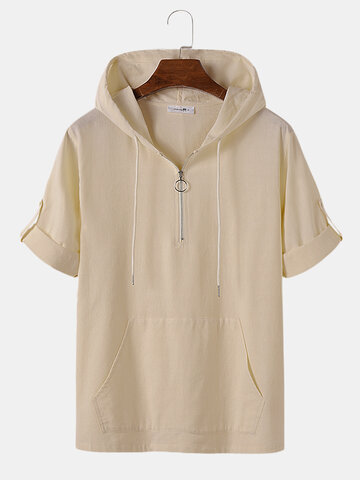 Roll Up Sleeve Hooded T-Shirts
