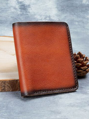 Menico Men's Leather Vintage Friction Short Wallet