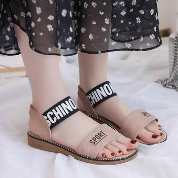 

Season New Sandals Female Vacation Students Flat Bottom Wild Toe Beach Comfortable Casual Shoes