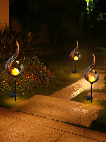Solar Power Metal LED Ornament Landscape Light Outdoor 