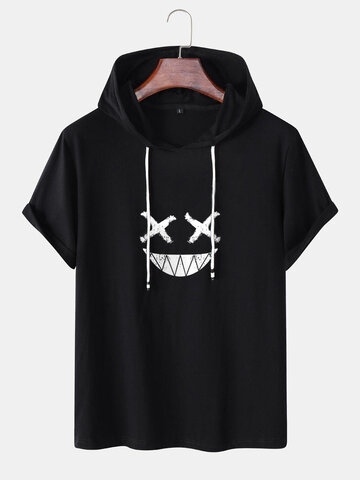 Funny Face Graphic Hooded T-Shirts