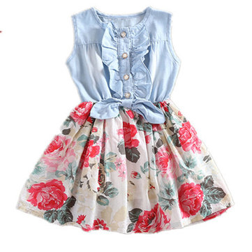 

Flower Girls Casual Dress For 2Y-15Y, White red