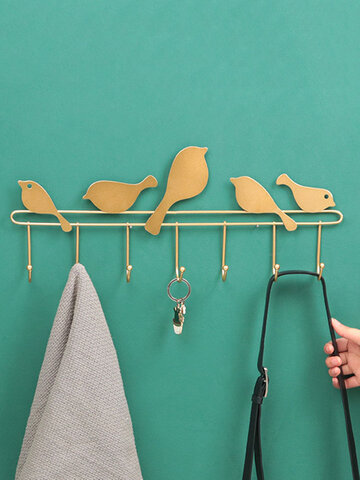 1 PC Hand-Welded Simple Multi-Hook Hanger Bird Shape For Living Room Bedroom Study Bathroo Muniversal